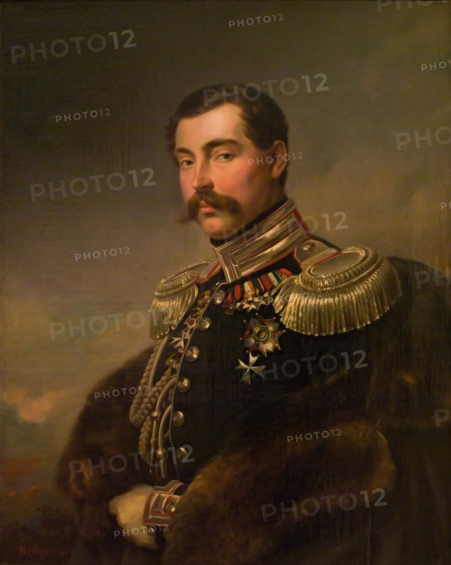 Portrait of Prince Andrei Obolensky, 1850. Creator: Franz Kruger.
