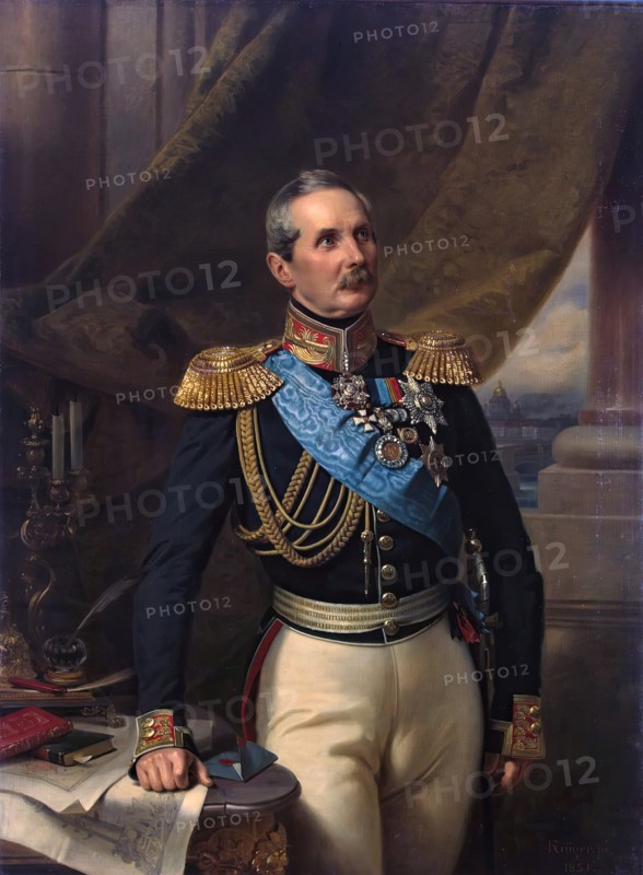 Portrait of Pyotr Kleinmichel, 1851. Creator: Franz Kruger.