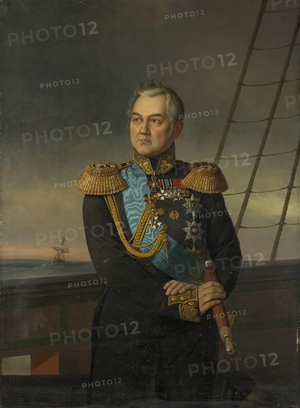 Portrait of Admiral Mikhail Lazarev, 1873. Creator: Georg von Bothmann.
