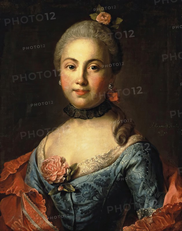 Portrait of a Woman in a Blue Dress, 1760. Creator: Ivan Argunov.