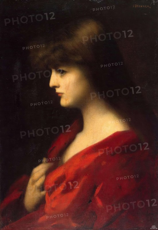 Study of a Woman in Red, 1892. Creator: Jean Jacques Henner.