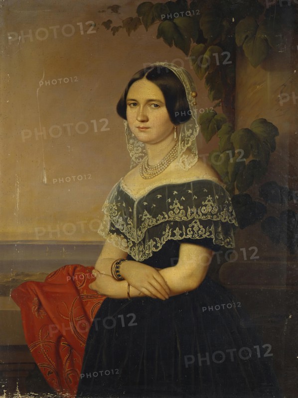 Portrait of ES Zhadimerovskaya, 1846. Creator: Johann Jakob Dorner.
