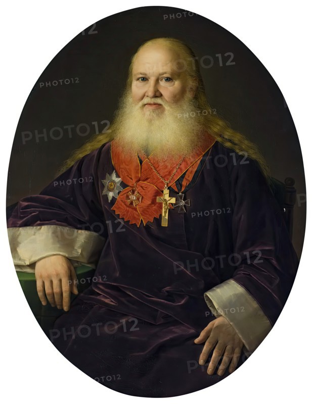 Portrait of the Priest V.I. Kutnevich, 1854. Creator: Kandrat Karsalin.