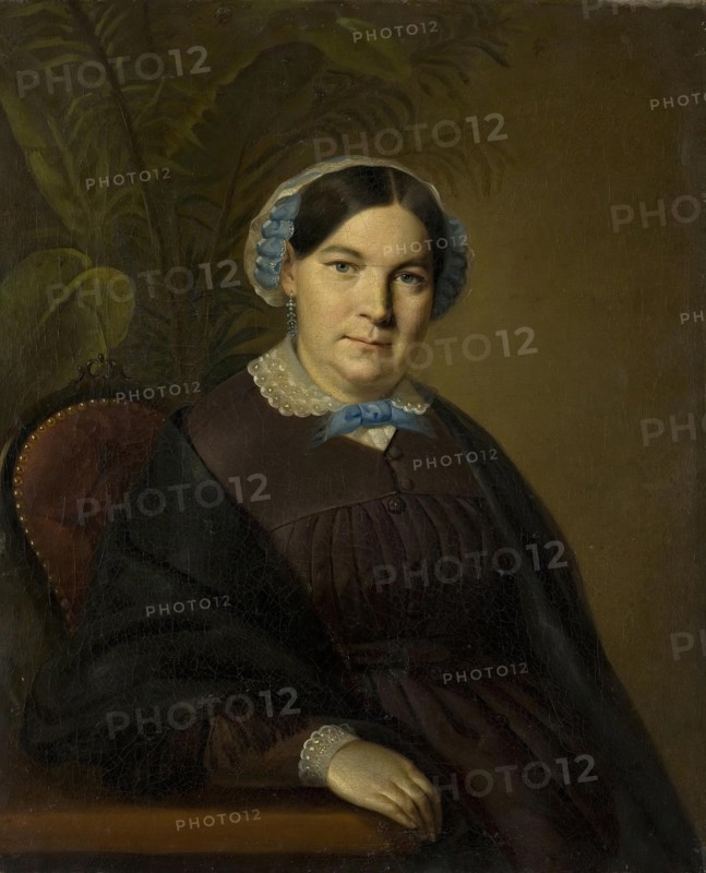 Portrait of an Elderly Woman, 1850. Creator: Konstantin Trutovsky.