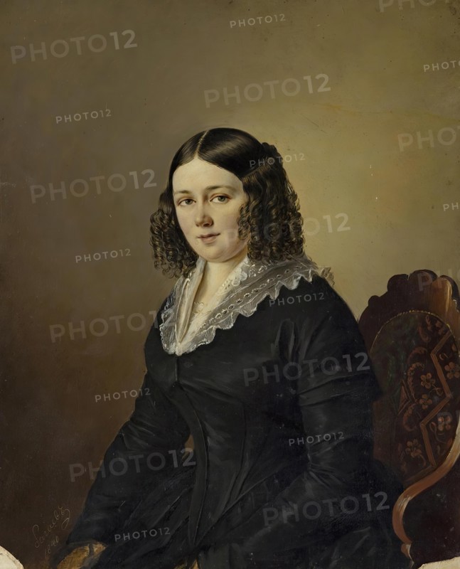 Portrait of A.I. Kolychiova, 1840. Creator: Akim Bagayev.