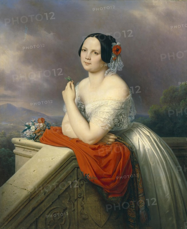 Portrait of a Young Woman, 1843. Creator: Charles Auguste Guillaume Steuben.