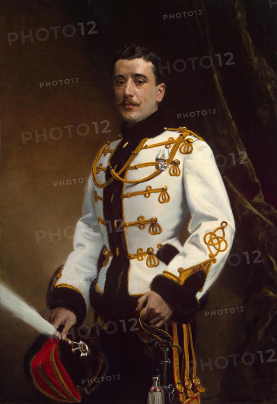 Portrait of P. M. Rayevsky, Cornet of the Life-Guards Hussar Regiment, 1914. Creator: Ernst von Liphart.