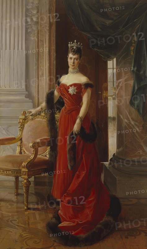 Portrait of Empress Maria Fedorovna, 1894. Creators: Francois Flameng, Maria Feodorovna.