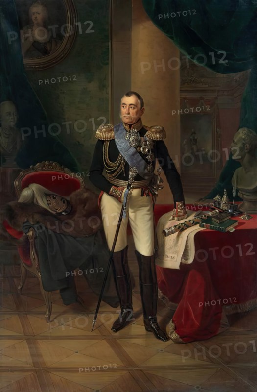 Portrait of Prince Pyotr Volkonsky, 1850. Creator: Franz Kruger.
