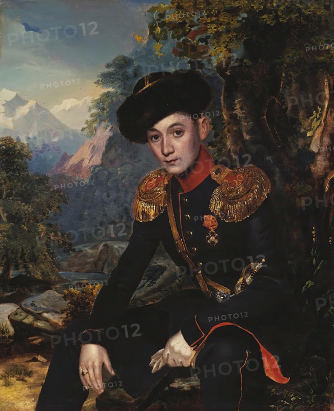 Portrait of Major M.L.Dubelt, 1850. Creator: Grigory Gagarin.