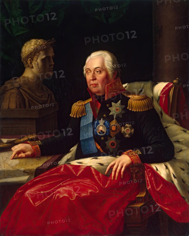 Portrait of Mikhail Kutuzov (Golenishchev-Kutuzov, Prince of Smolensk), 1820. Creator: Jozef Oleszkiewicz.