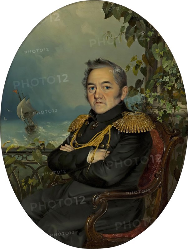 Portrait of Admiral Mikhail Lazarev, 1845. Creator: Robert Schwede.