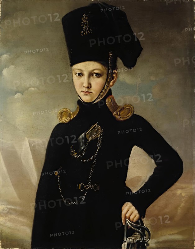 Portrait of a Young Officer from the Dmitriev-Mamonov Cossack Regiment, 19th century. Creator: Unknown.