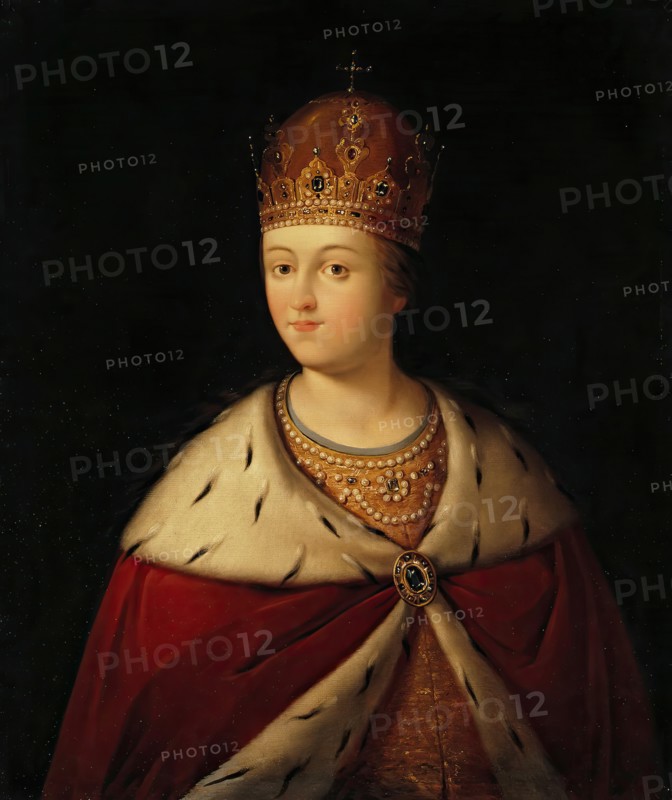 Portrait of Tsarevna Sophia, (1657-1704), the Regent of Russian Empire..., 1st half of 19th cent. Creator: Unknown.