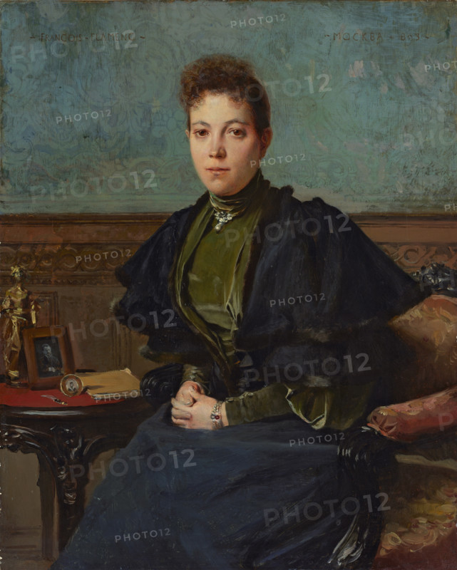 Portrait of Vera Kharitonenko, 1893. Creator: Francois Flameng.