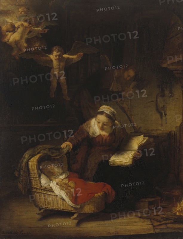 The Holy Family with Angels, 1645. Creator: Rembrandt Harmensz van Rijn.