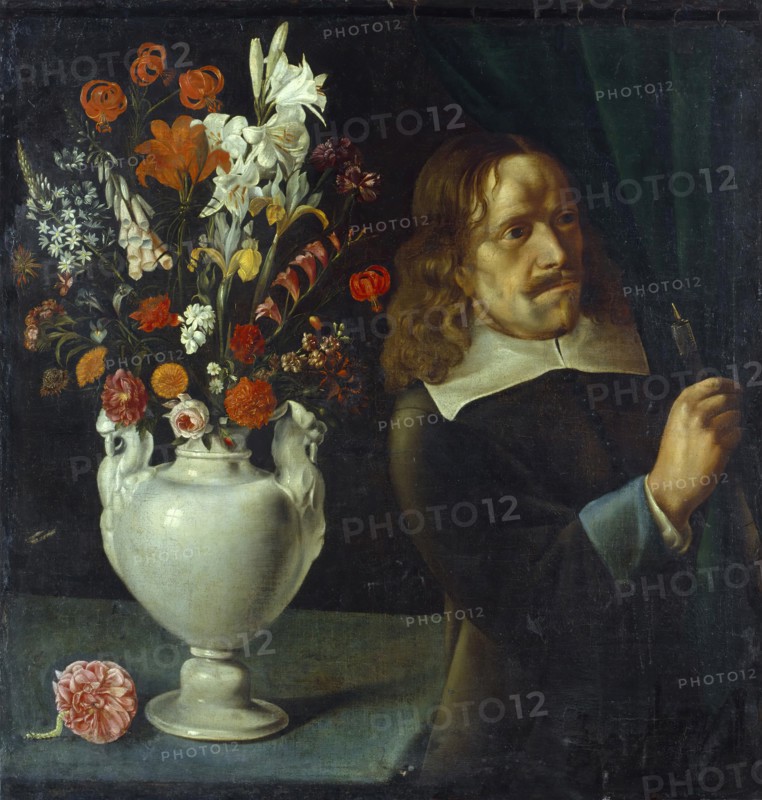 Man with a Vase, 1625. Creator: Sebastian Stoskopff.