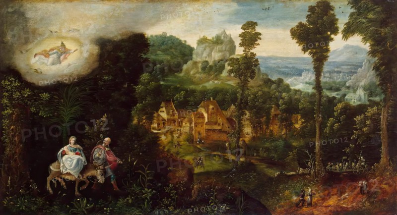 Landscape with Flight into Egypt, 1550. Creator: Herri met de Bles.