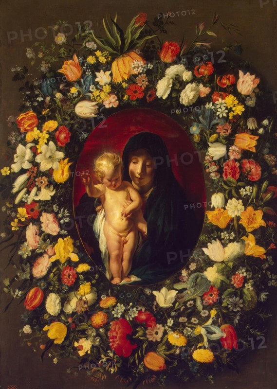 Madonna and Child in the Garland of Flowers, 1618. Creators: Jacob Jordaens I, Andries Danielsz.