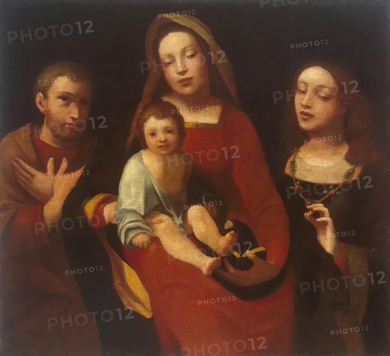 Madonna and Child with St Francis and St Catherine, 1523. Creator: Giovanni Francesco Caroto.