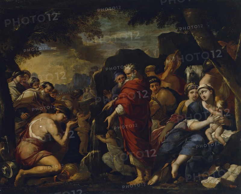 Moses Striking the Rock, 1634. Creator: Giovanni Maria Bottalla.