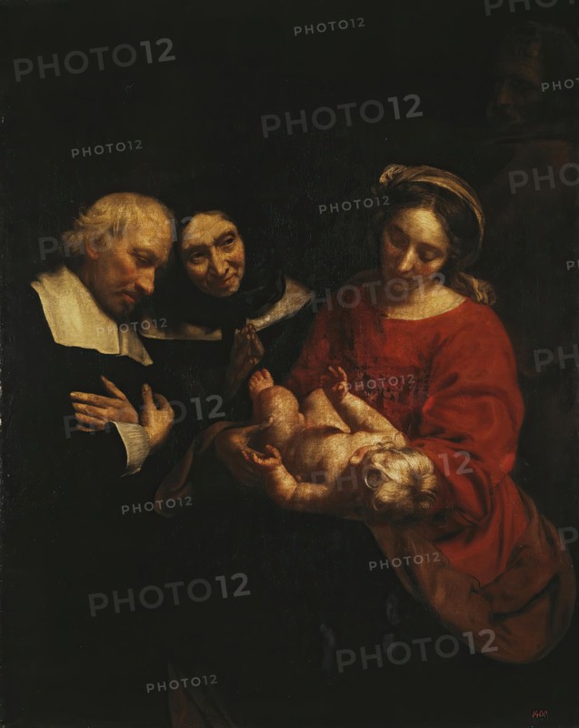 Holy Family with Donors, 1665. Creator: Jacob van Oost the Elder.