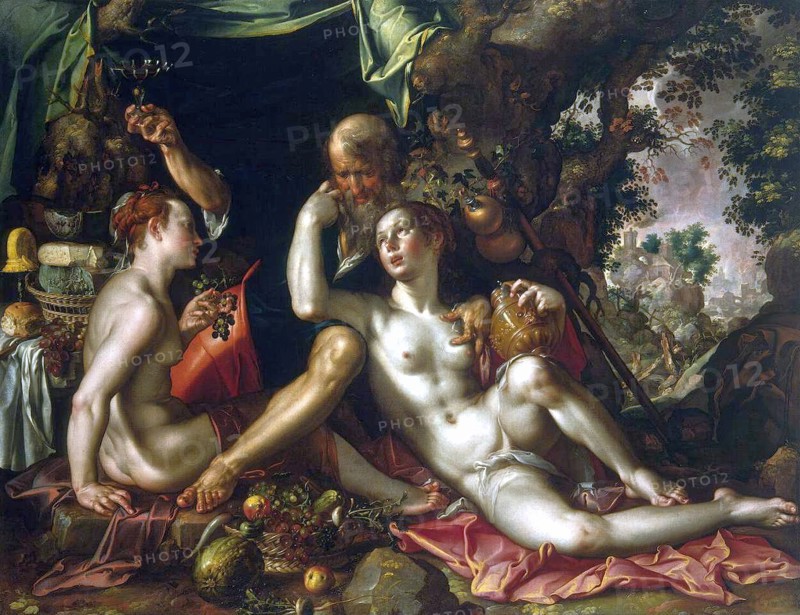 Lot and his Daughters, 1600. Creator: Joachim Anthonisz Wtewael.