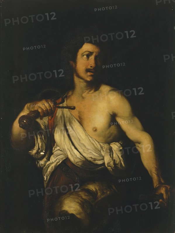 David Bearing the Head of Goliath, 1635. Creator: Bernardo Strozzi.