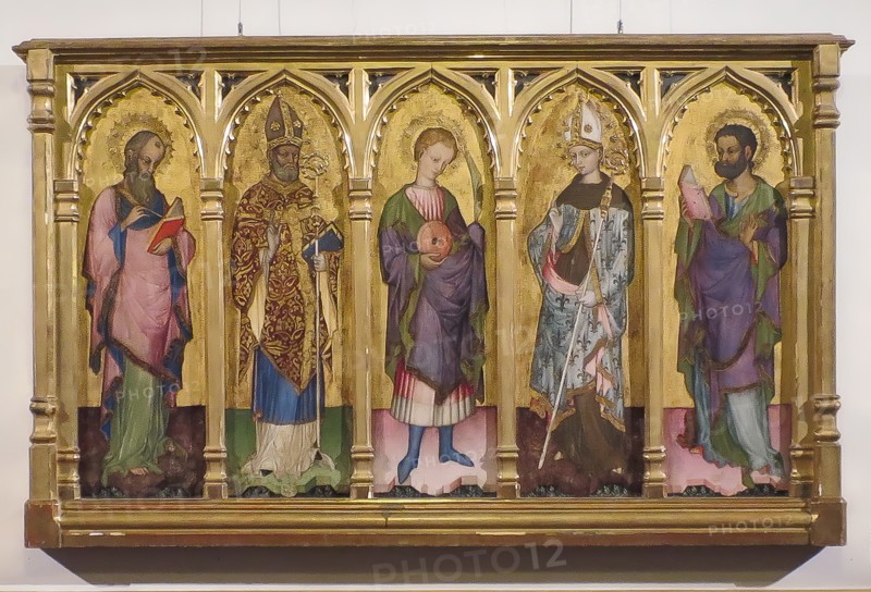 St Matthew the Evangelist (?), St Dujam, St Anastasius, St Louis of Toulouse and St Mark..., 1450. Creator: Dujam Vuskovic.