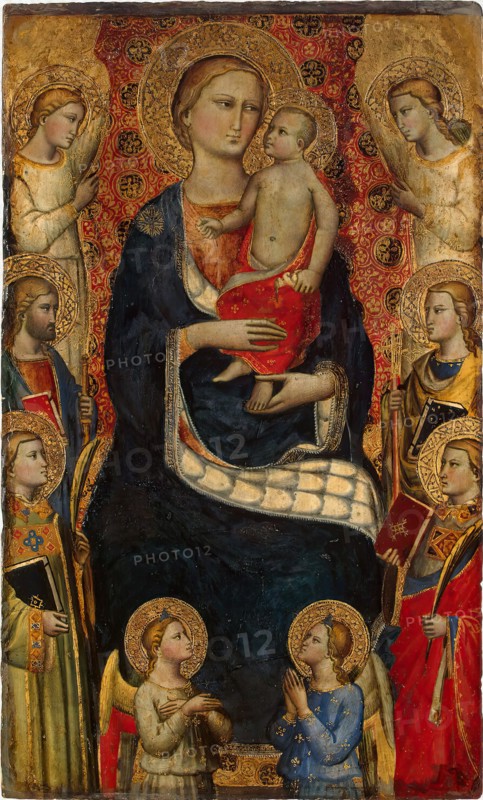 Madonna and Child, Four Saints and Four Angels, 1391. Creator: Niccolo di Pietro Gerini.