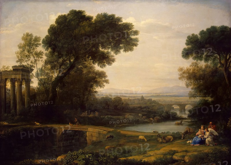 Landscape with the rest on the Flight into Egypt (Noon), 1661. Creator: Claude Lorrain.
