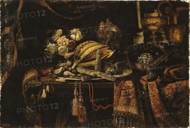 Still Life with a Melon, 1650. Creator: Francesco Maltese.