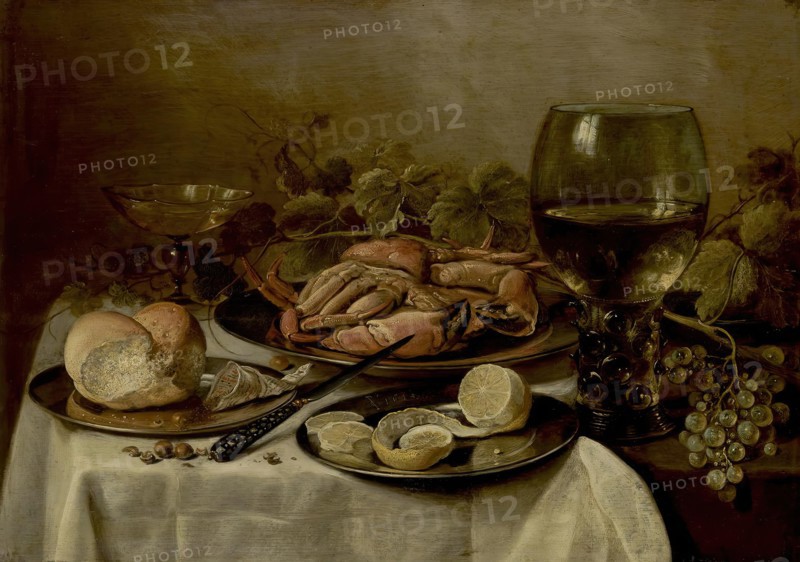 Still Life with Crab, Rummer and Grape, 1644. Creator: Pieter Claesz.
