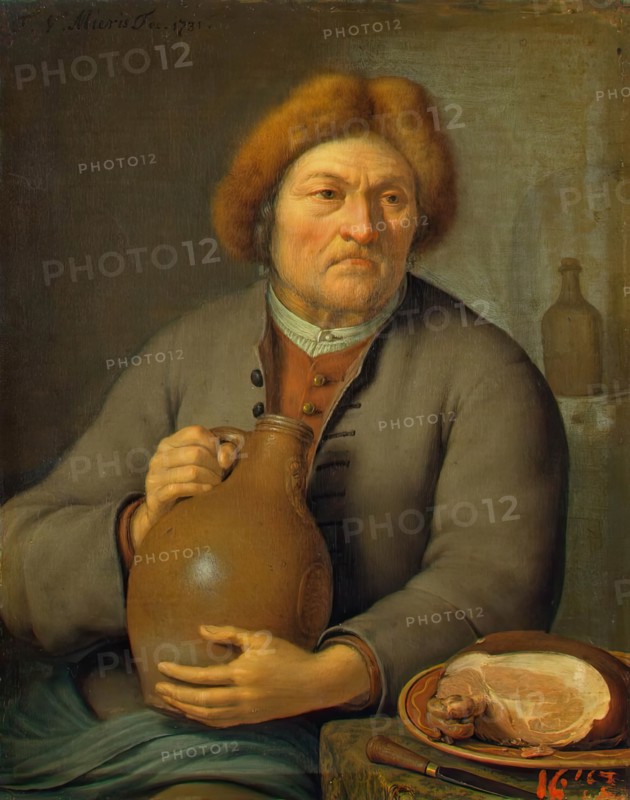 Old Peasant Holding a Jug, 1731. Creator: Frans van Mieris II.