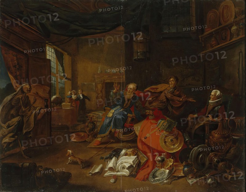 The Miser and Death, 1708. Creator: Dominikus Smout.