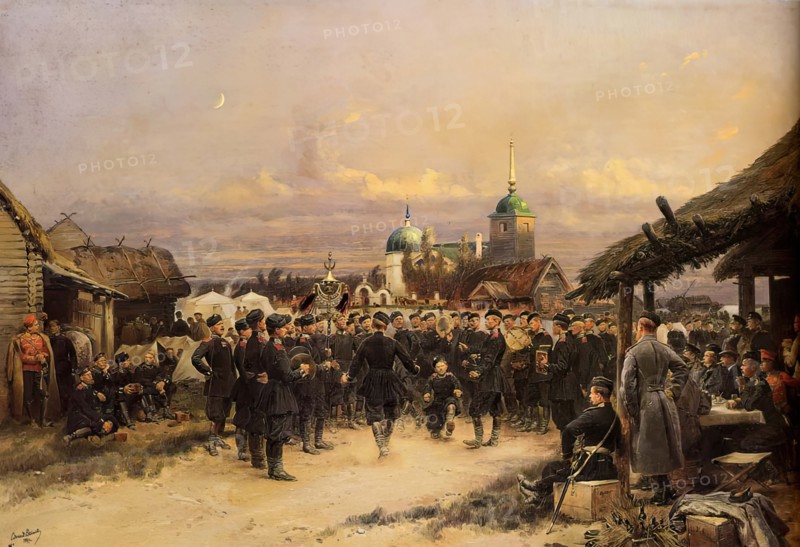 Singers of the 4th Rifle Battalion at Tsarskoe Selo, 1889. Creator: Jean Baptiste Edouard Detaille.