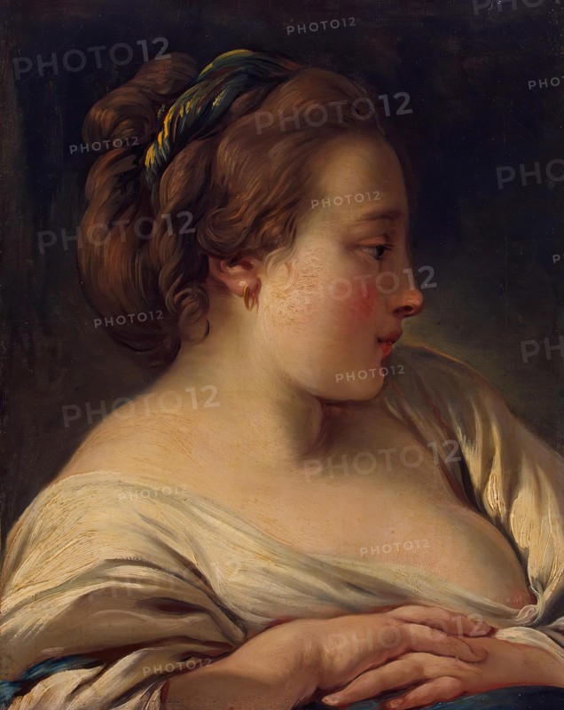 Head of a Young Girl, 1750. Creator: Francois Boucher.