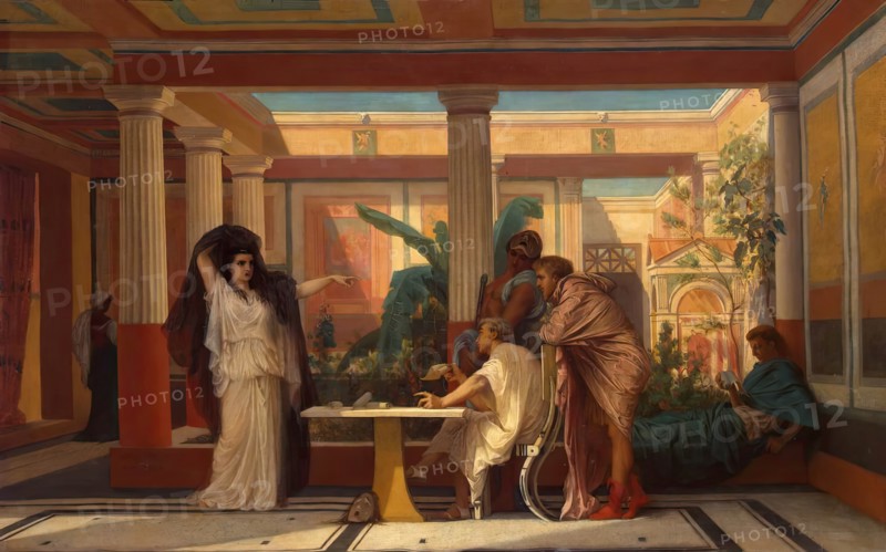 Theatrical Rehearsal in the House of an Ancient Roman Poet, 1855. Creator: Gustave Boulanger.