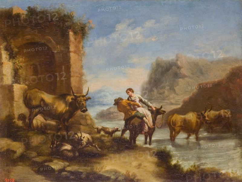 River Crossing, 1665. Creator: Ignacio de Iriarte.