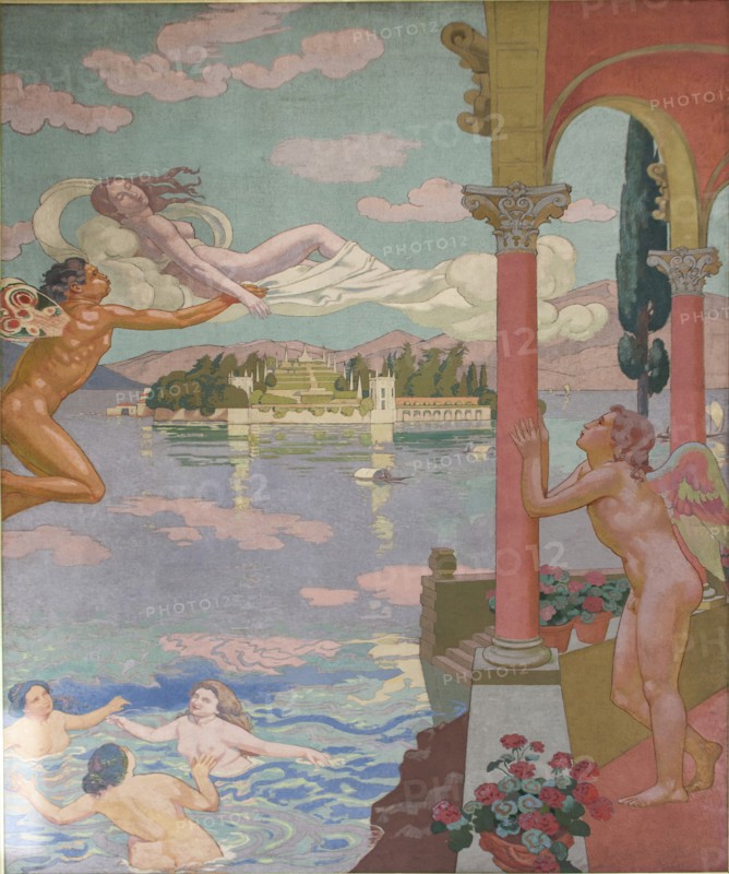 Panel 2. Zephyr Transporting Psyche to the Island of Delight, 1908. Creator: Maurice Denis.