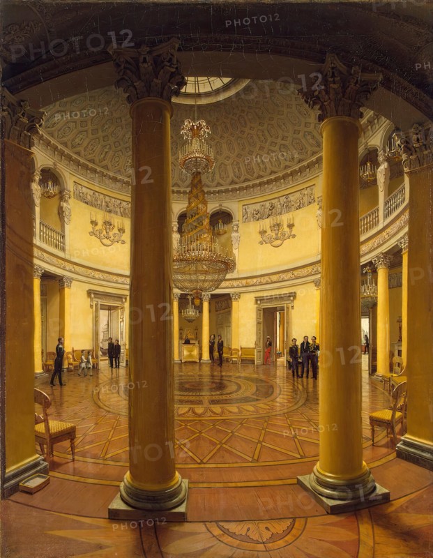 View of the Rotunda in the Winter Palace, 1834. Creator: Yefim Tuharinov.