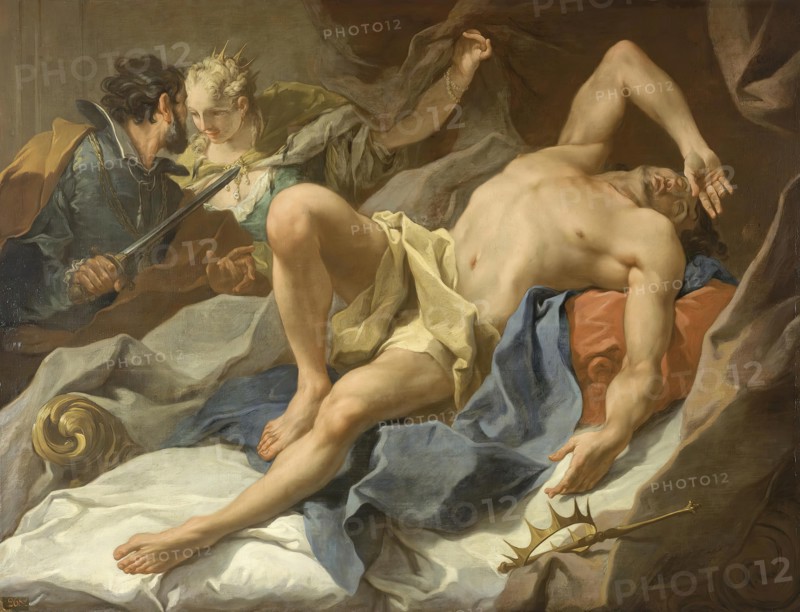 Death of King Candaules, 1720. Creator: Giovanni Battista Pittoni the Younger.