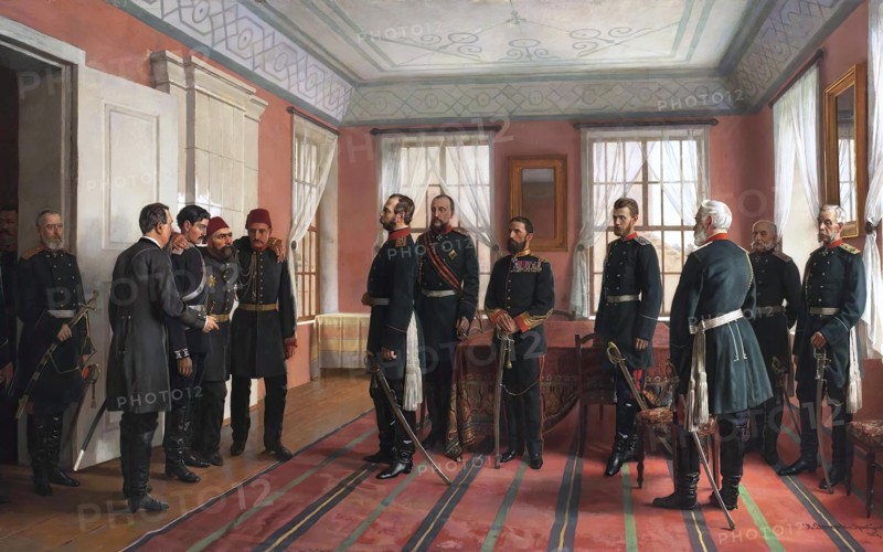 The Introduction of the Captive Osman Pasha to Alexander II at Plevna, 1887. Creator: Nikolai Dmitrievich Dmitriev-Orenburgsky.