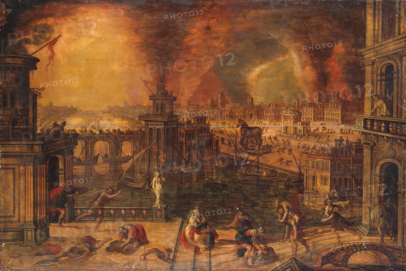 Fire of Troy, 1583. Creator: Kerstiaen de Keuninck.
