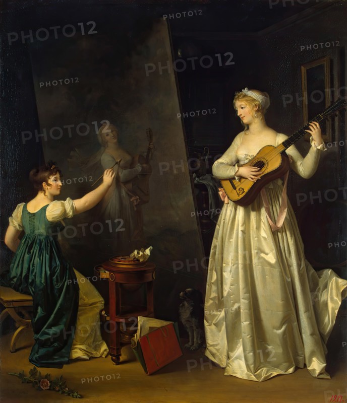 Artist Painting a Portrait of a Musician, 1796. Creator: Marguerite Gerard.