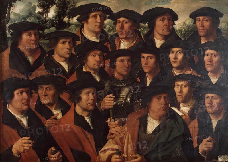 Group Portrait of the Amsterdam Shooting Corporation, 1532. Creators: Dirck Jacobsz, Jacob Cornelisz. van Oostsanen.
