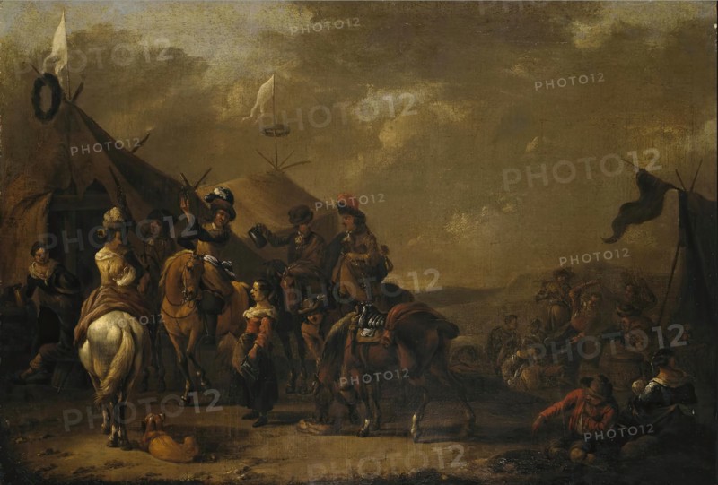 Hunters at Rest, 1650. Creator: Simon Johannes van Douw.