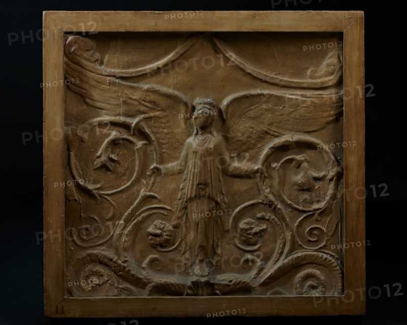 Cast of low relief depicting figure of Victory and acanthus decoration. Creator: Unknown.