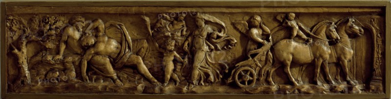 Cast of sarcophagus (of Gerontia) with front panel showing Endymion and Selene. Creator: Unknown.