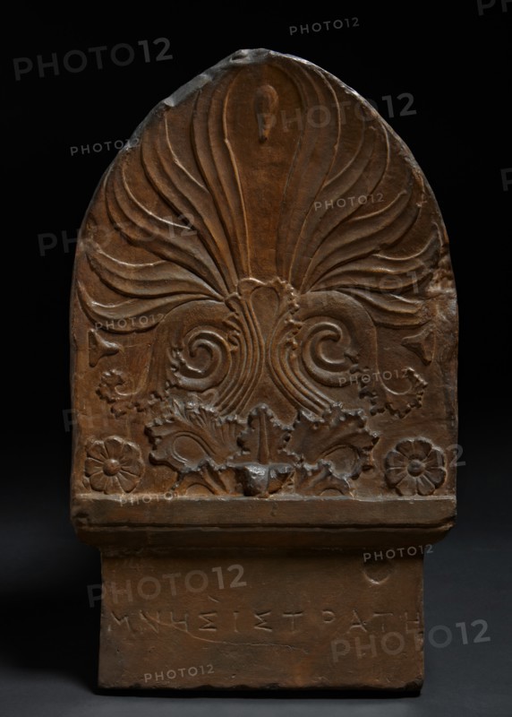 Cast of upper part of shaft and palmette of the stele of Menistrate. Creator: Unknown.